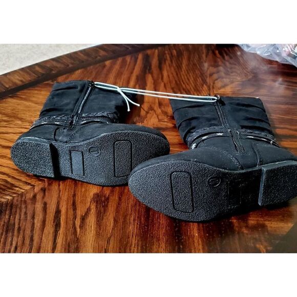 NEW TODDLERS VANILLA BLACK BOOTS - Picture 3 of 3